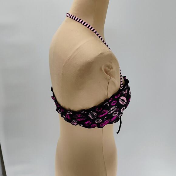 BETSEY JOHNSON Sexy POP Art BY THE POOL Retro Faces BIKINI Swimsuit L - Picture 4 of 14